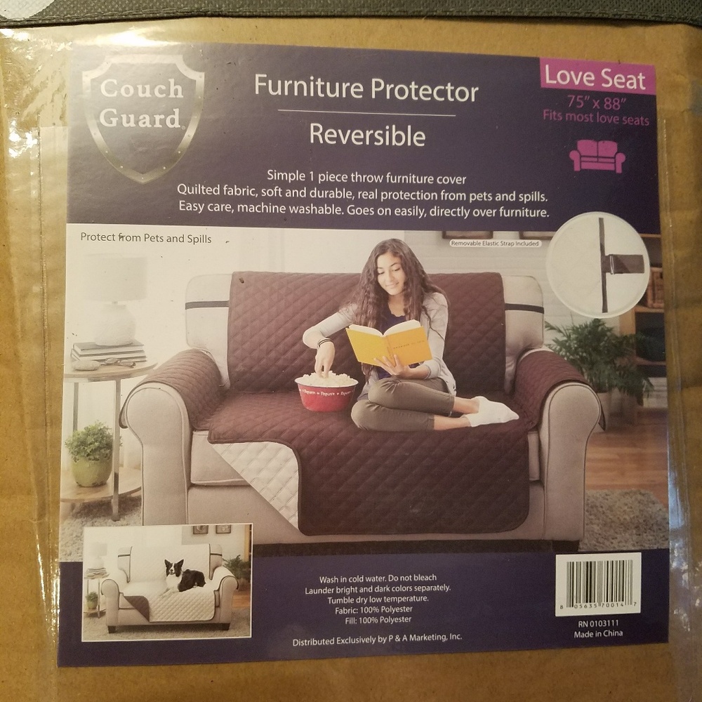 Reversible loveseat cover